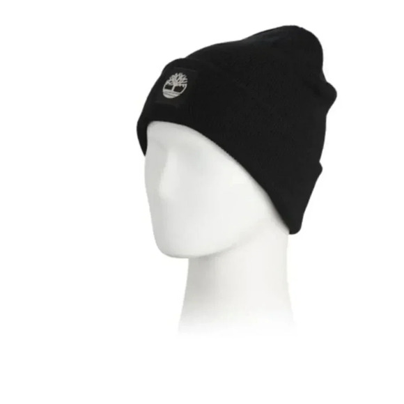 NWT STILL IN PLASTIC TIMBERLAND CUFFED BEANIE WITH TONAL PATCH IN BLACK … - Picture 1 of 8